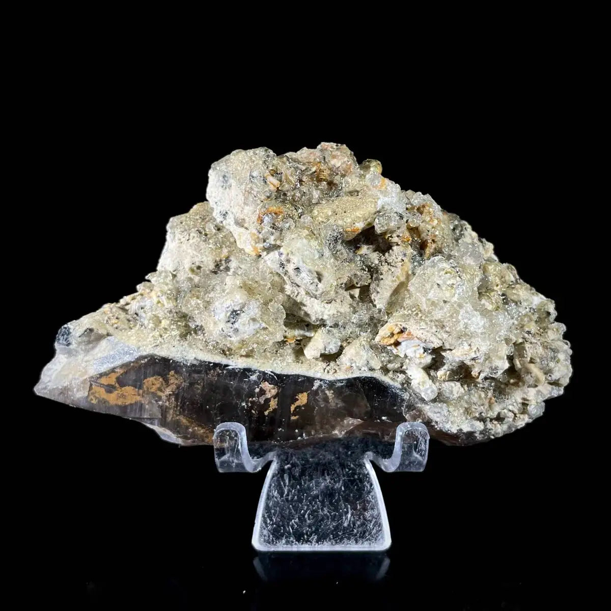 Opal Hyalite Mineral Specimen | Natural Smoky Cluster | Spherical Hydrated Calcium Silicate Formation | 250 g | 11.5*7*4 cm