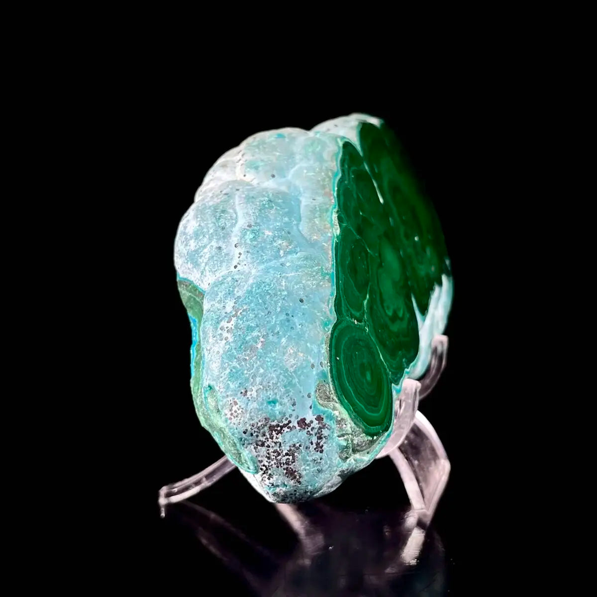 Natural Chrysocolla Crystal Specimen on Matrix | Rare Copper Silicate Mineral | Vibrant Blue-Green Mineral Collection Piece | 560 g | 13*6.5*3.5 cm