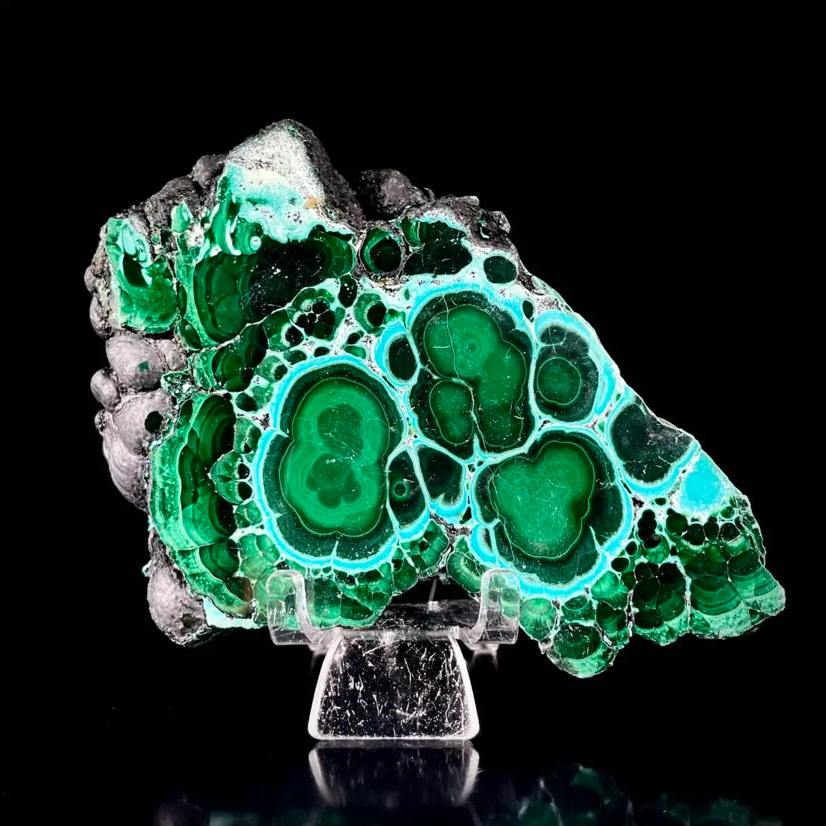 Natural Chrysocolla Crystal Specimen on Matrix | Rare Copper Silicate Mineral | Vibrant Blue-Green Mineral Collection Piece | 560 g | 14.5*10.5*1.5 cm