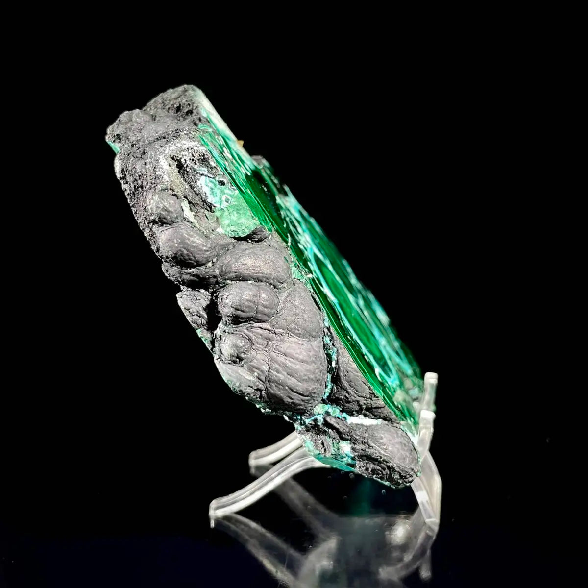 Natural Chrysocolla Crystal Specimen on Matrix | Rare Copper Silicate Mineral | Vibrant Blue-Green Mineral Collection Piece | 560 g | 14.5*10.5*1.5 cm