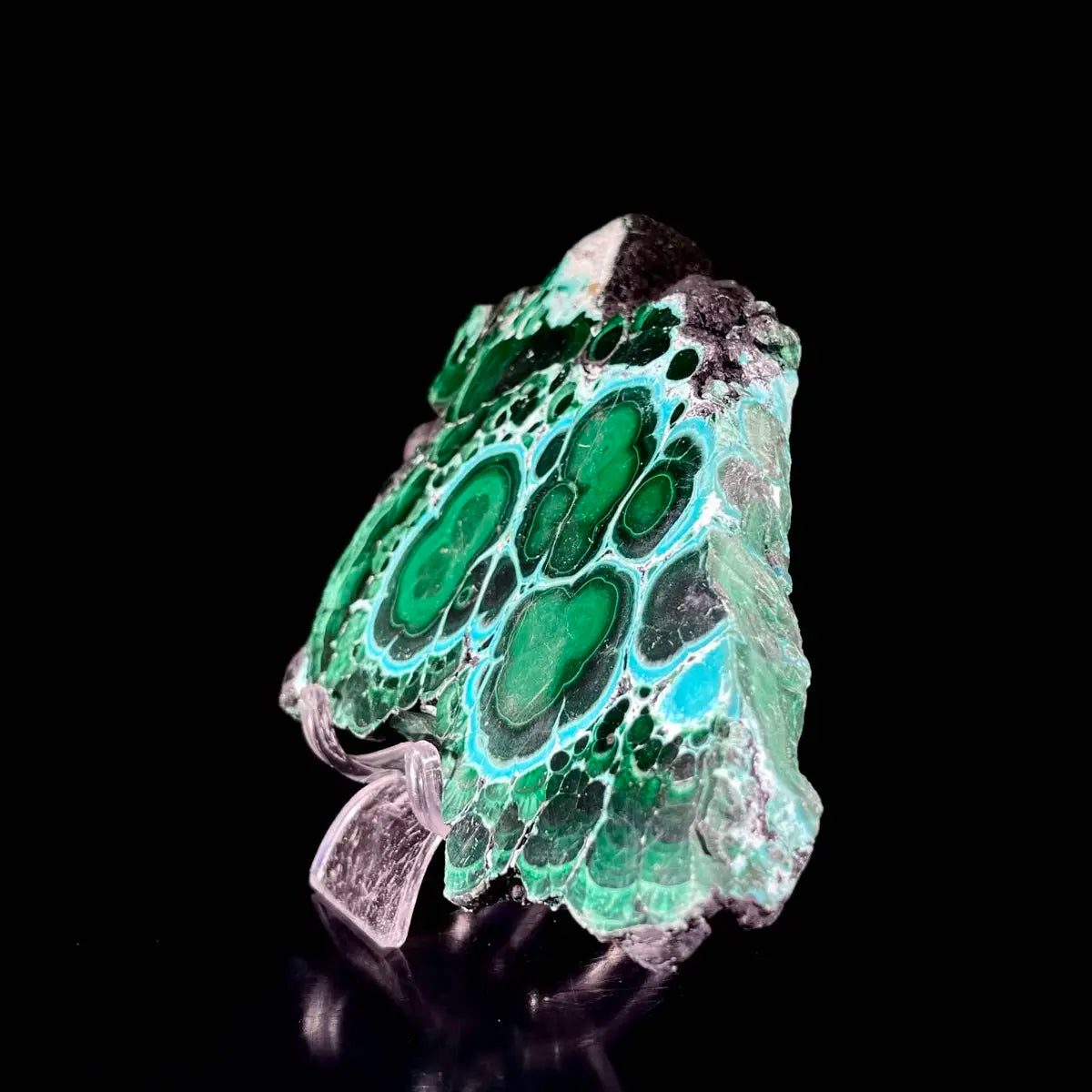 Natural Chrysocolla Crystal Specimen on Matrix | Rare Copper Silicate Mineral | Vibrant Blue-Green Mineral Collection Piece | 560 g | 14.5*10.5*1.5 cm