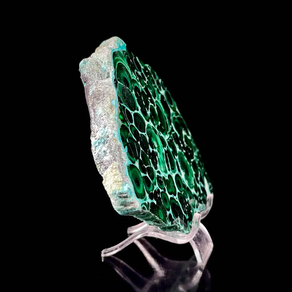 Natural Chrysocolla Crystal Specimen on Matrix | Rare Copper Silicate Mineral | Vibrant Blue-Green Mineral Collection Piece | 370 g | 13.5*11*1 cm