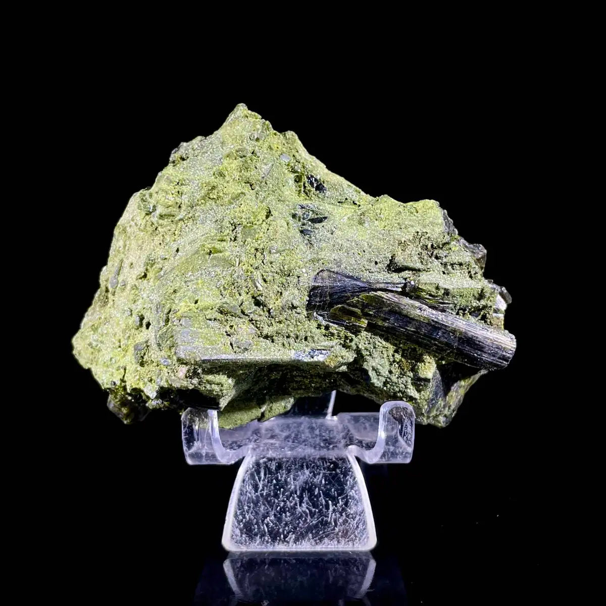Natural Green Epidote& Tourmaline Specimen |Madagascar | 260 g | 9*6.5*4 cm