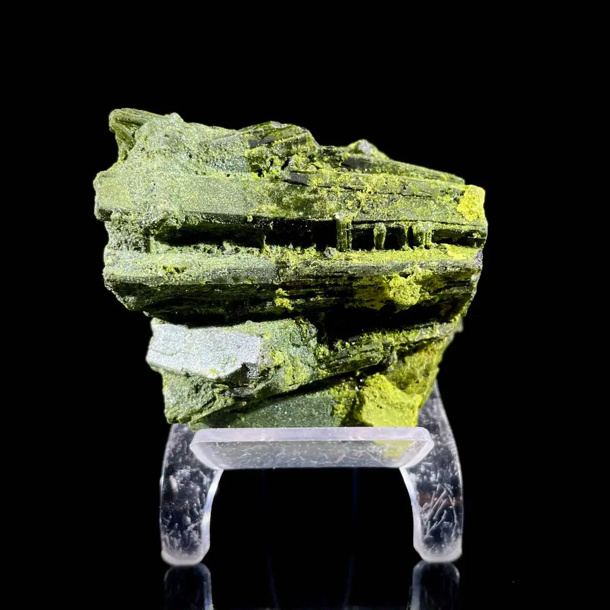 Natural Green Epidote& Tourmaline Specimen |Madagascar | 310 g | 6.5*6.5*5.5 cm