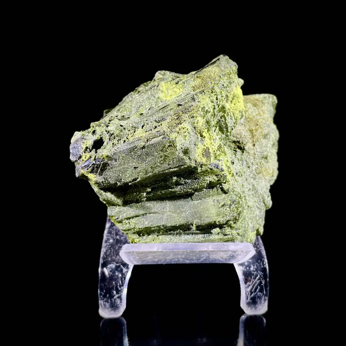 Natural Green Epidote& Tourmaline Specimen |Madagascar | 310 g | 6.5*6.5*5.5 cm
