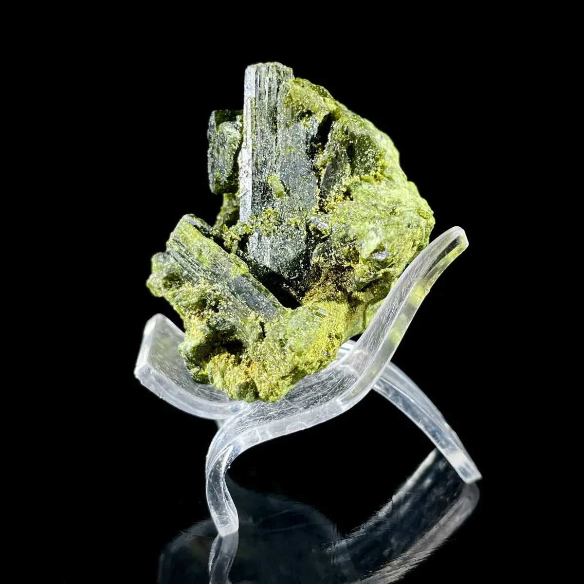 Natural Green Epidote& Tourmaline Specimen |Madagascar | 120 g | 6.5*4.5*4.5 cm