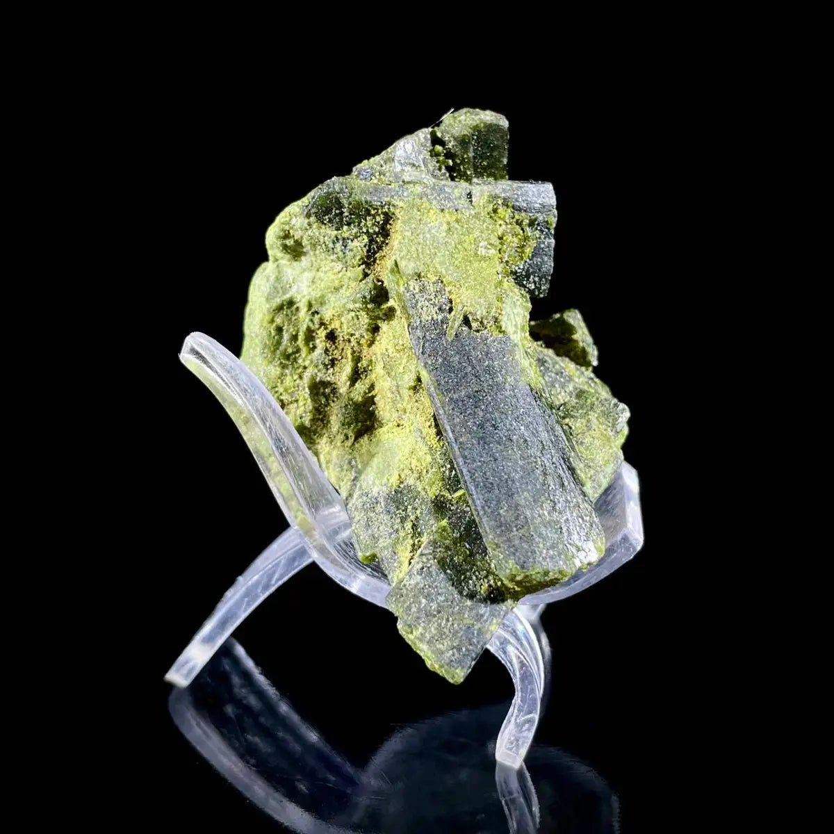 Natural Green Epidote& Tourmaline Specimen |Madagascar | 120 g | 6.5*4.5*4.5 cm