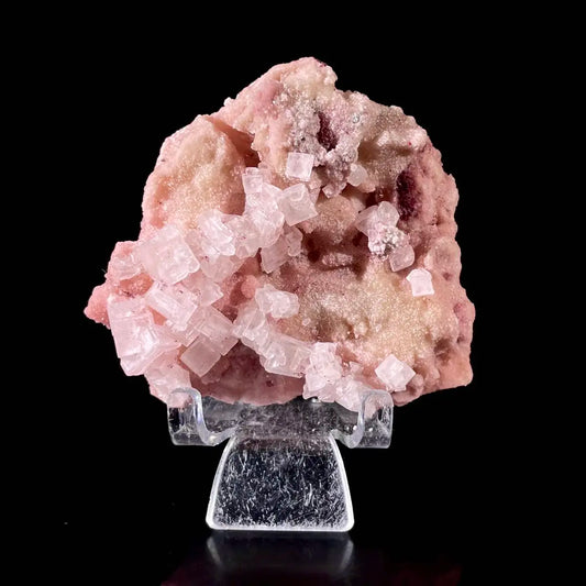 A778-Pink Halite | Natural Bladed Halite Mineral Specimen | Rose-Form Crystal Formation | 140 g | 8.5*8*3 cm