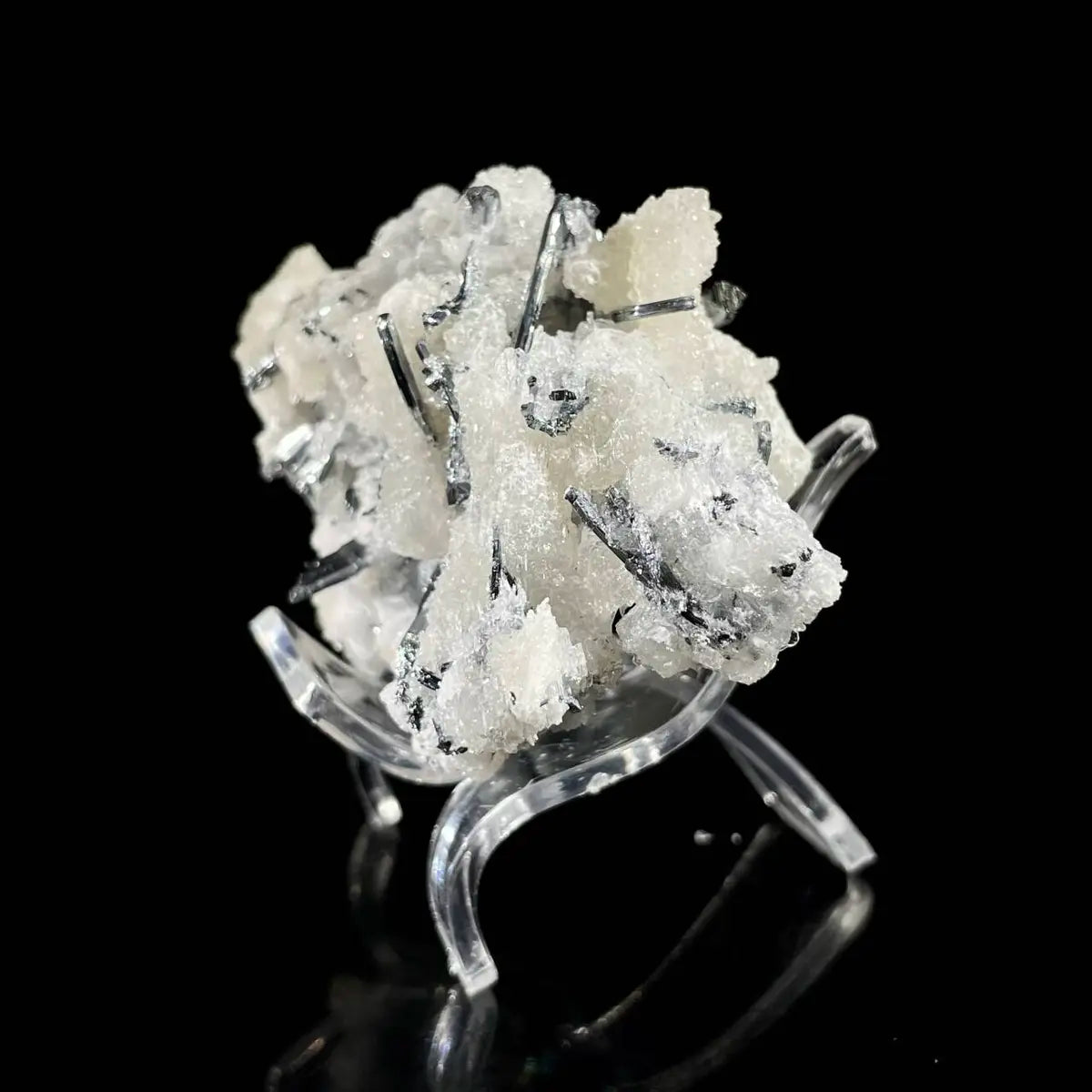 Stibnite with Sphalerite Association Crystal Cluster | Natural Sulfide Mineral Specimen from Guizhou, China | 94 g | 8*5.5*4 cm