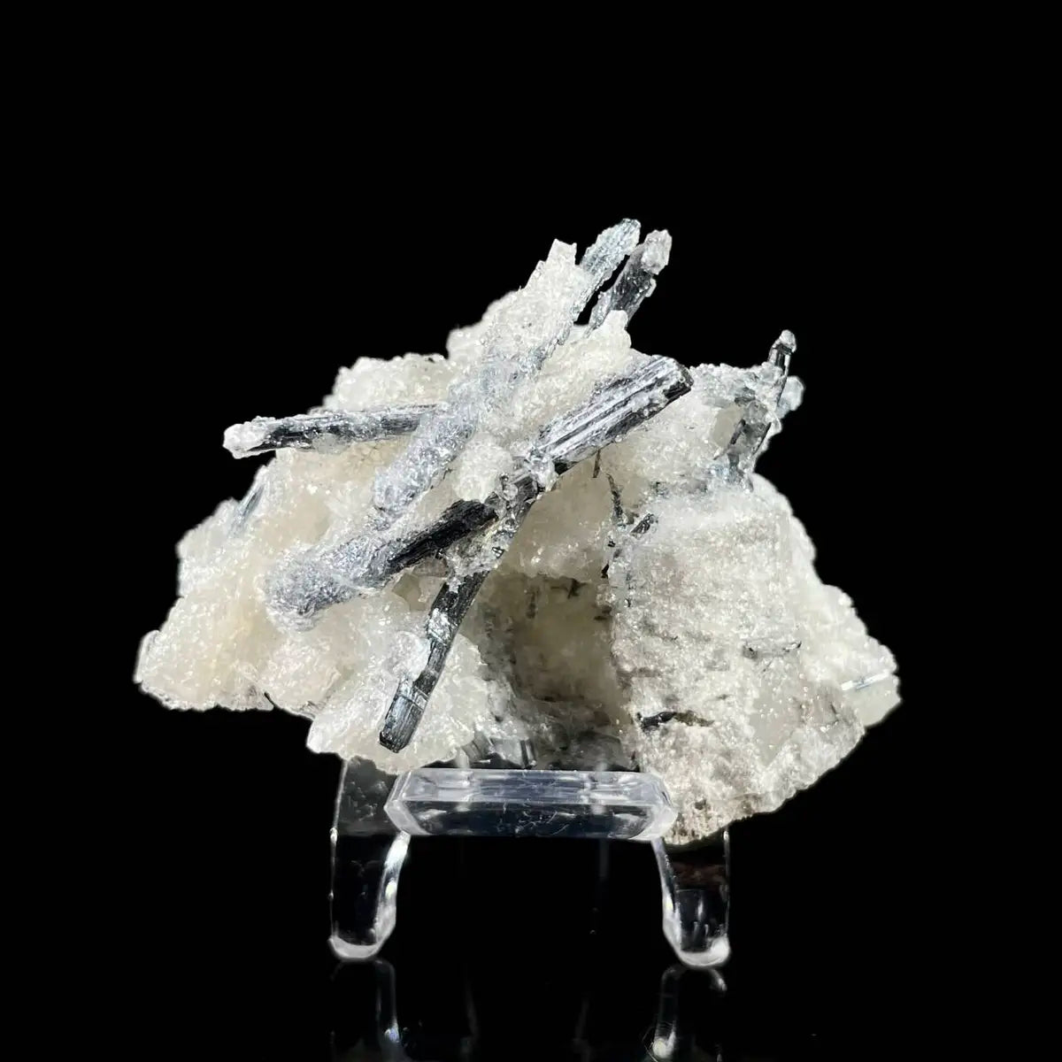 Stibnite with Sphalerite Association Crystal Cluster | Natural Sulfide Mineral Specimen from Guizhou, China | 35 g | 6*4*3.5 cm