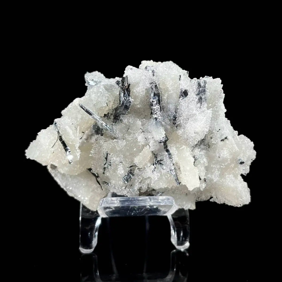 Stibnite with Sphalerite Association Crystal Cluster | Natural Sulfide Mineral Specimen from Guizhou, China | 35 g | 6*4*3.5 cm
