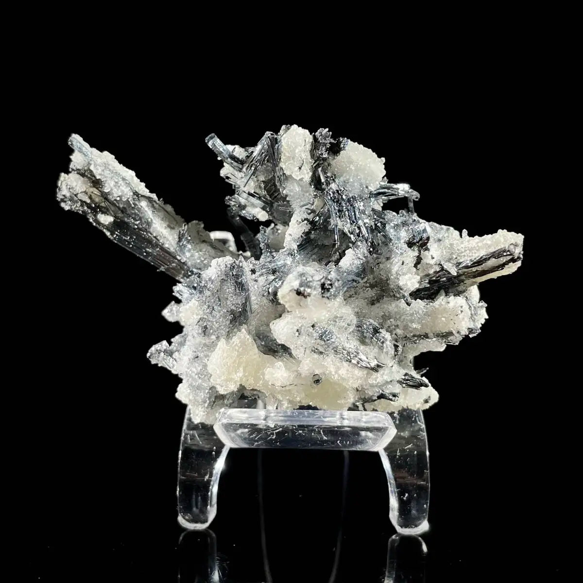 Stibnite with Sphalerite Association Crystal Cluster | Natural Sulfide Mineral Specimen from Guizhou, China | 75 g | 8*4.5*4.5 cm