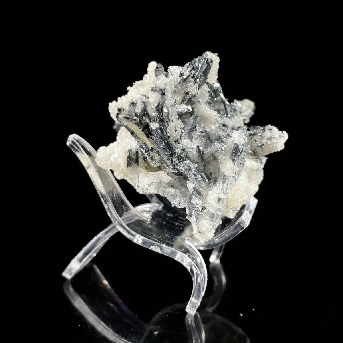 Stibnite with Sphalerite Association Crystal Cluster | Natural Sulfide Mineral Specimen from Guizhou, China | 75 g | 8*4.5*4.5 cm