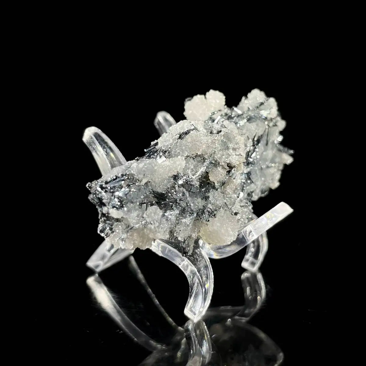 Stibnite with Sphalerite Association Crystal Cluster | Natural Sulfide Mineral Specimen from Guizhou, China | 22 g | 5.5*2.5*3 cm