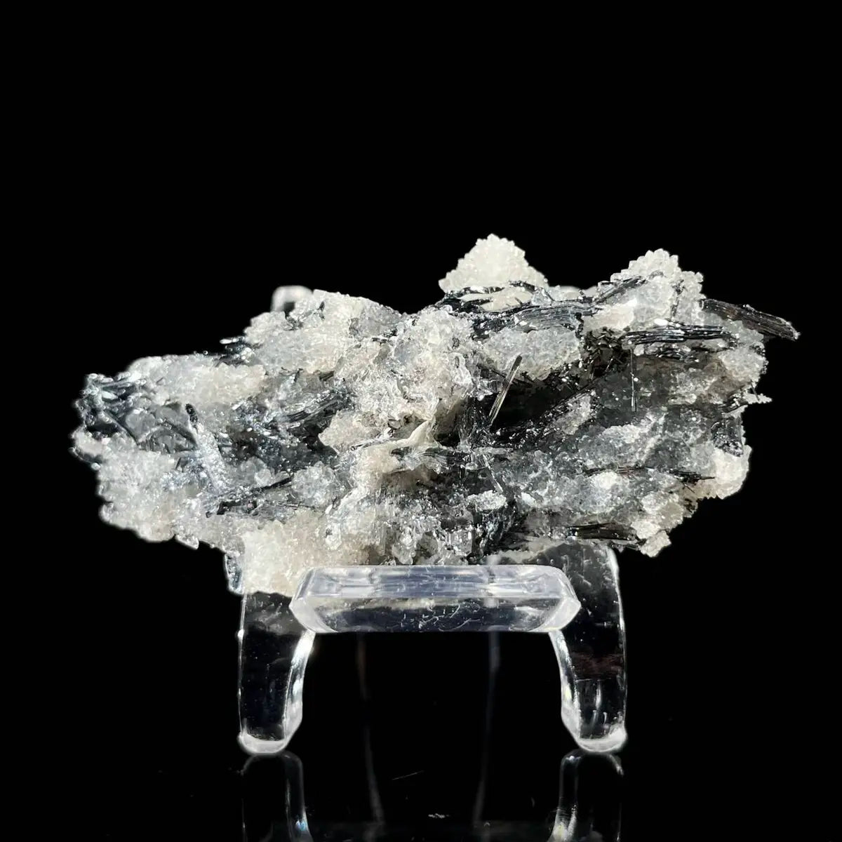 Stibnite with Sphalerite Association Crystal Cluster | Natural Sulfide Mineral Specimen from Guizhou, China | 22 g | 5.5*2.5*3 cm