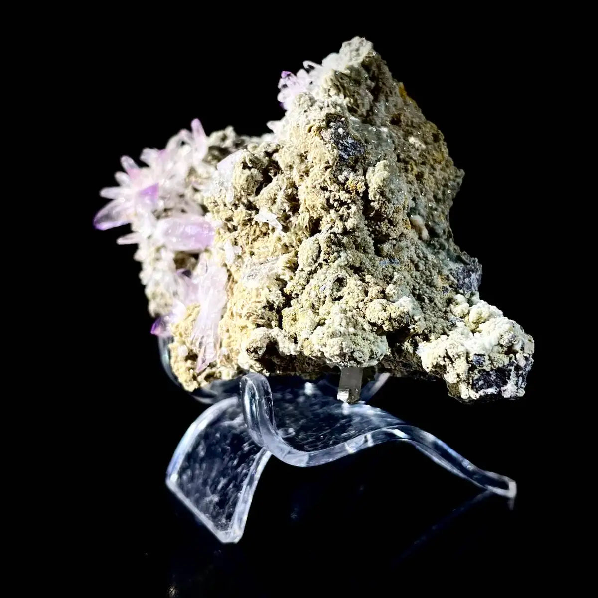 Natural Mexico Vera Cruz Amethyst | Rare Slender Amethyst  on Matrix | Collector’s Grade | 180 g | 8.5*6*4.5 cm