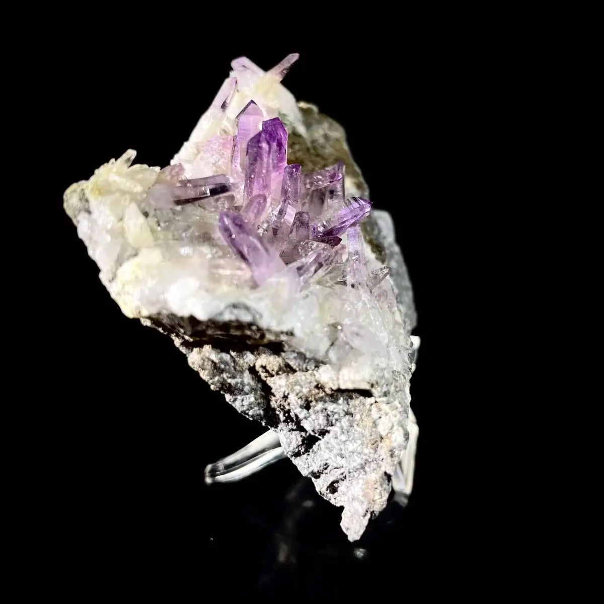 Natural Mexico Vera Cruz Amethyst | Rare Slender Amethyst  on Matrix | Collector’s Grade | 120 g | 8.5*6.5*2 cm