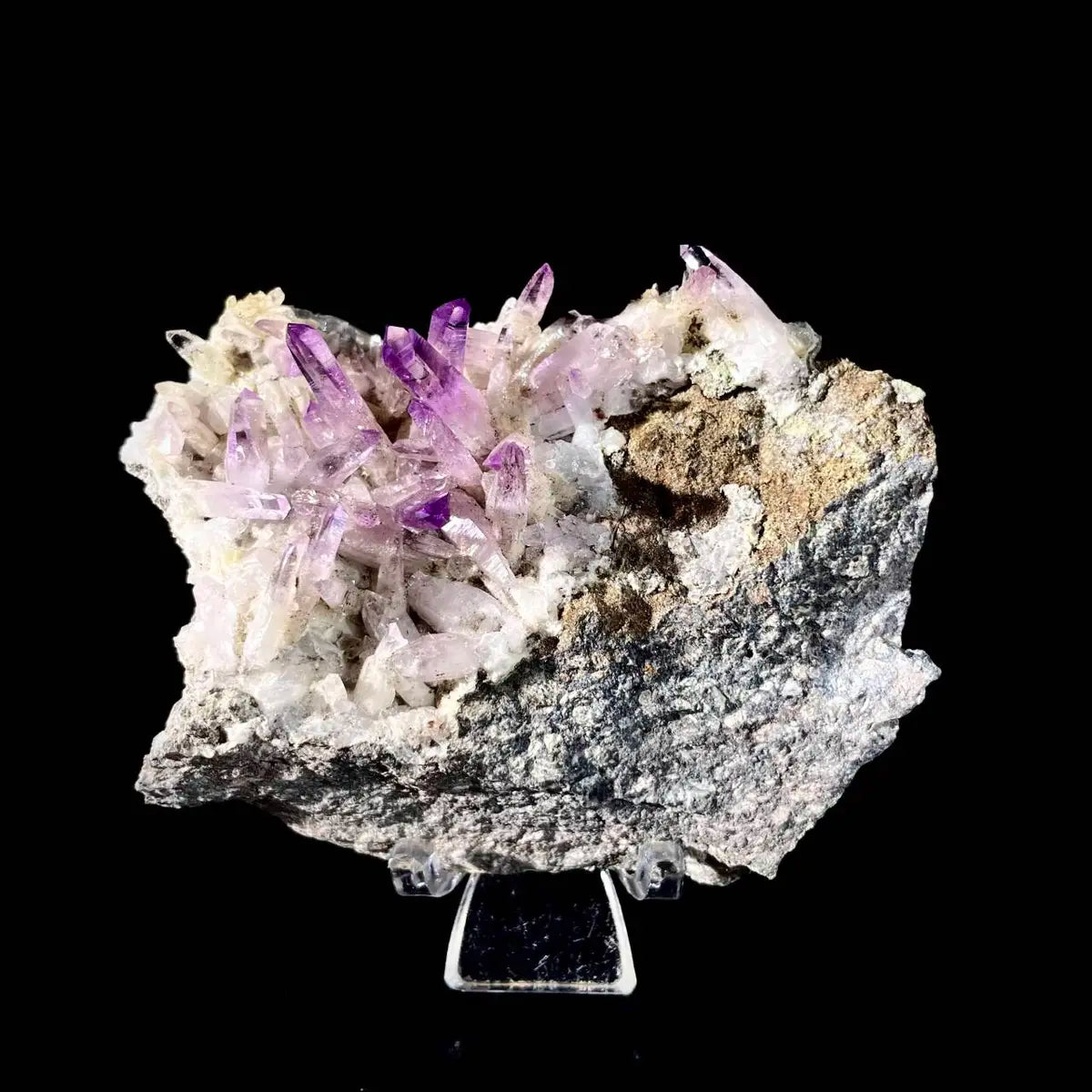 Natural Mexico Vera Cruz Amethyst | Rare Slender Amethyst  on Matrix | Collector’s Grade | 120 g | 8.5*6.5*2 cm