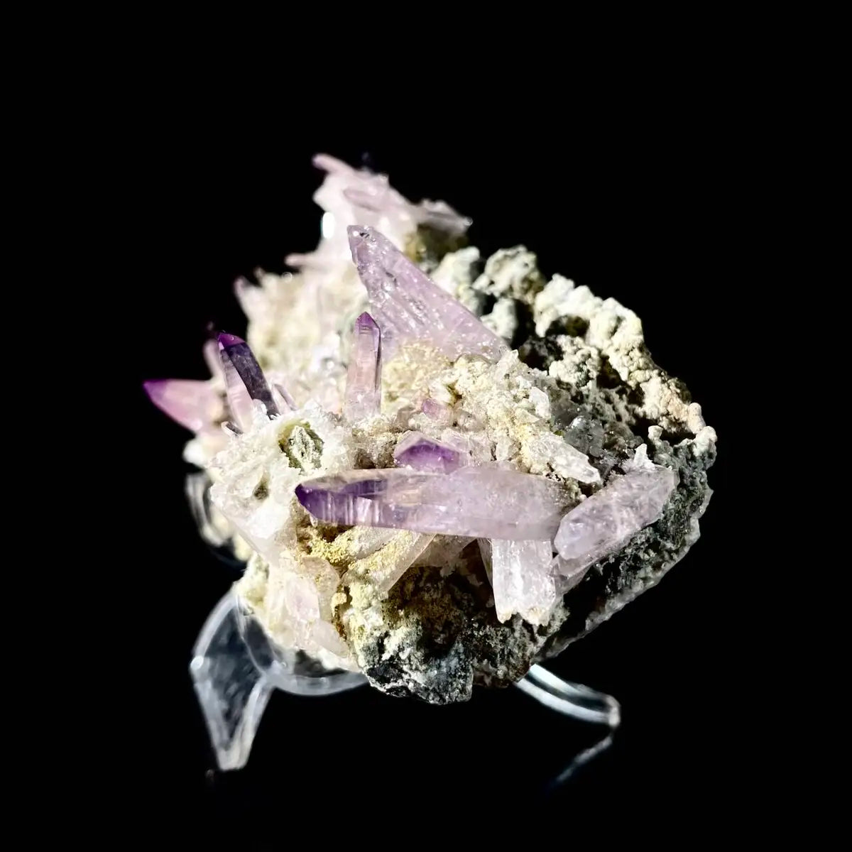 Natural Mexico Vera Cruz Amethyst | Rare Slender Amethyst  on Matrix | Collector’s Grade | 150 g | 11*6.5*4 cm