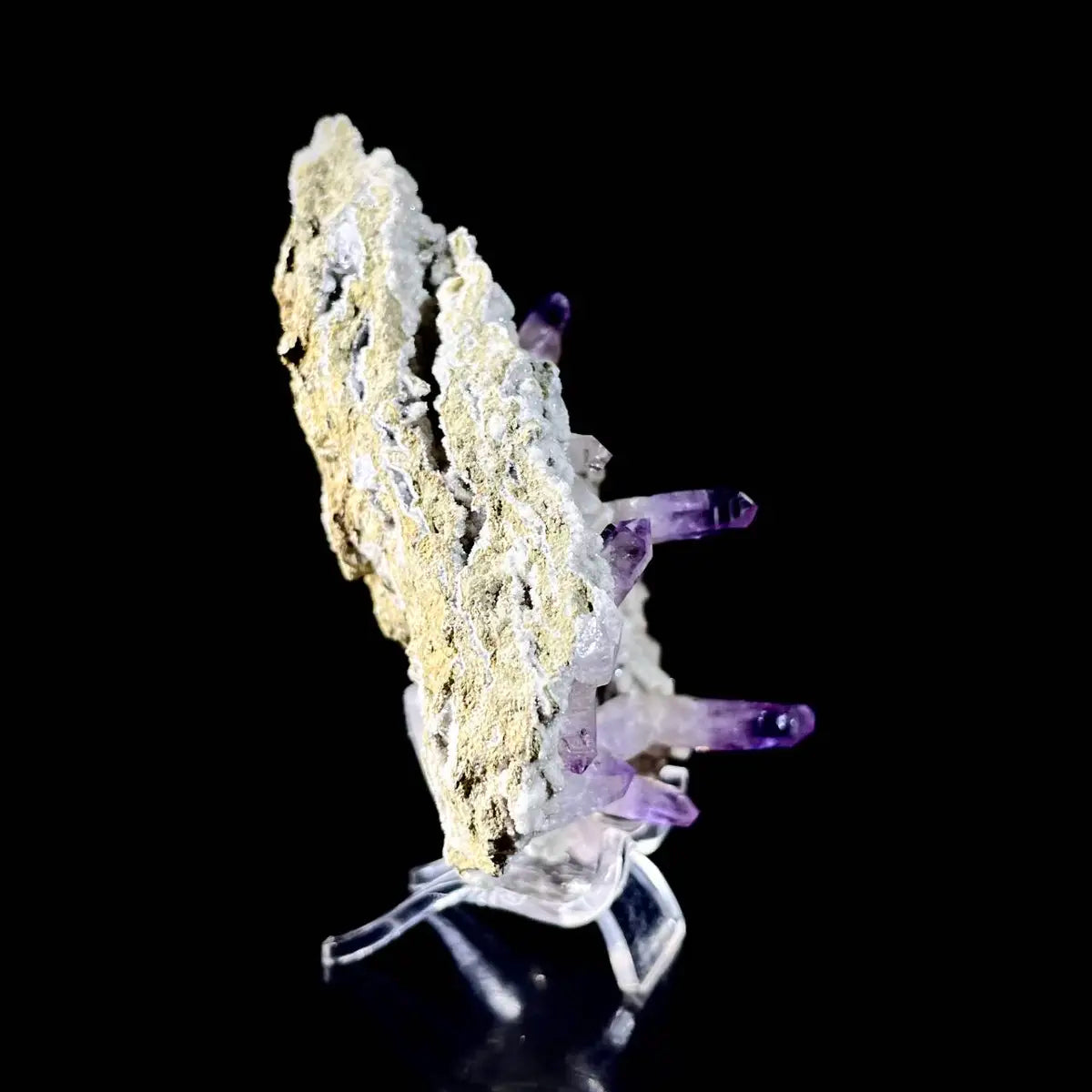 Natural Mexico Vera Cruz Amethyst | Rare Slender Amethyst  on Matrix | Collector’s Grade | 140 g | 9.5*8*4 cm