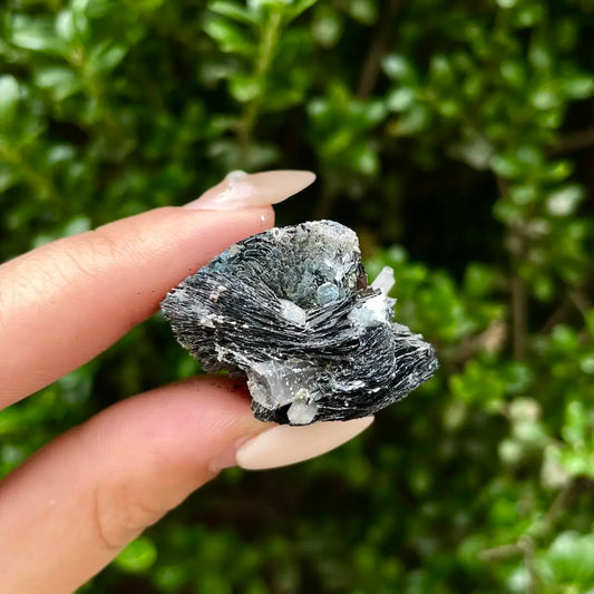 A951-Natural Specularite  Flower on Matrix | Rare Metallic Iron Oxide Mineral Specimen from Guangdong, China | Mineral Collection Grade Display Piece | 200 g | 3.5*2.8*2.3 cm