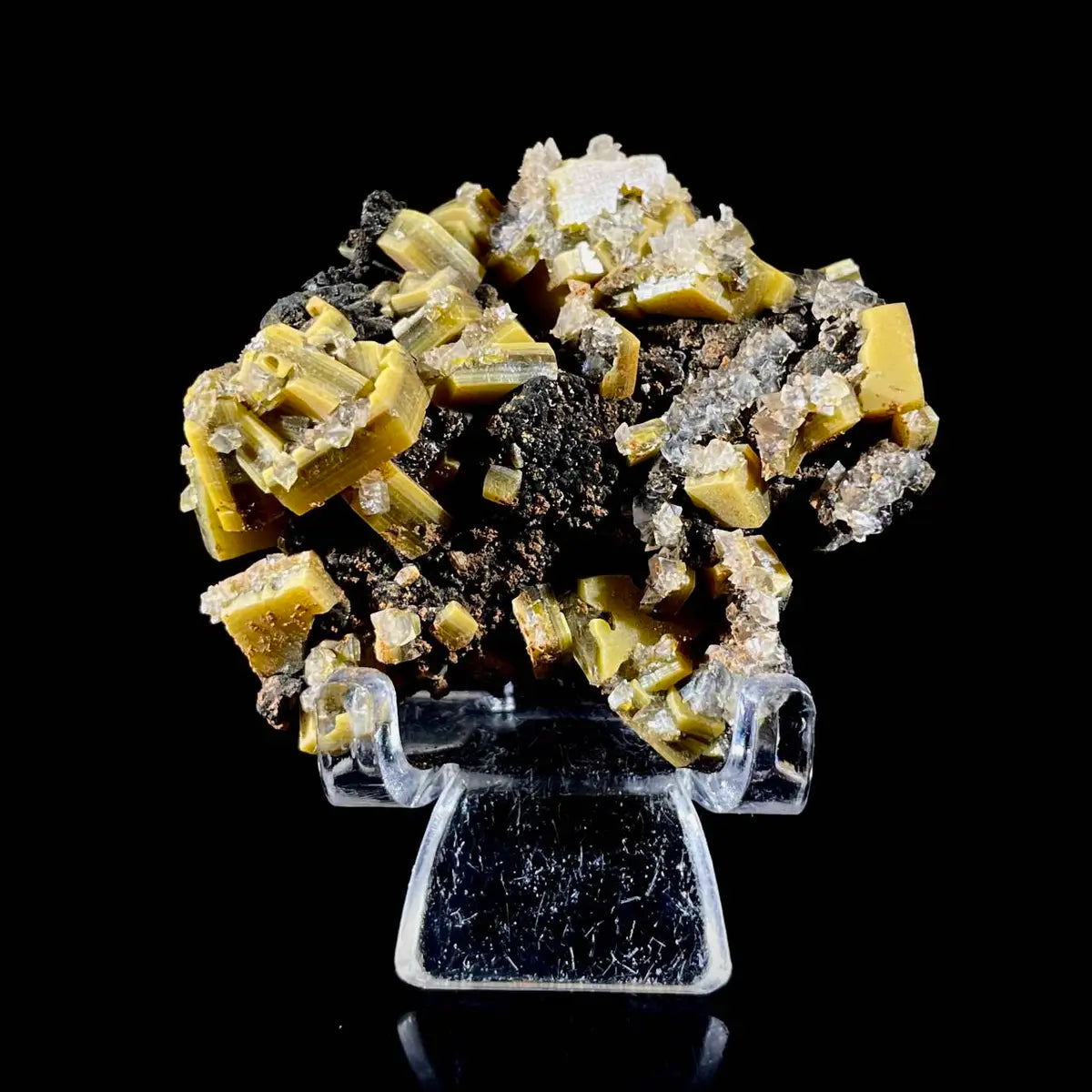 atural Chlorite Quartz with Calcite  on Matrix | Green Phantom Quartz Specimen from Mexico | Rare Mineral Association | 31 g | 5*4*2 cm