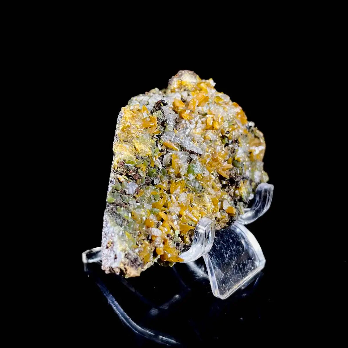 atural Chlorite Quartz with Calcite  on Matrix | Green Phantom Quartz Specimen from Mexico | Rare Mineral Association | 55 g | 6.5*3.5*1.5 cm