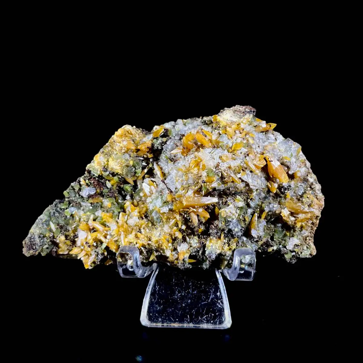 atural Chlorite Quartz with Calcite  on Matrix | Green Phantom Quartz Specimen from Mexico | Rare Mineral Association | 55 g | 6.5*3.5*1.5 cm