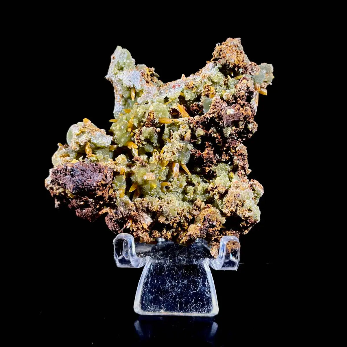 atural Chlorite Quartz with Calcite  on Matrix | Green Phantom Quartz Specimen from Mexico | Rare Mineral Association | 80 g | 7*6*2 cm