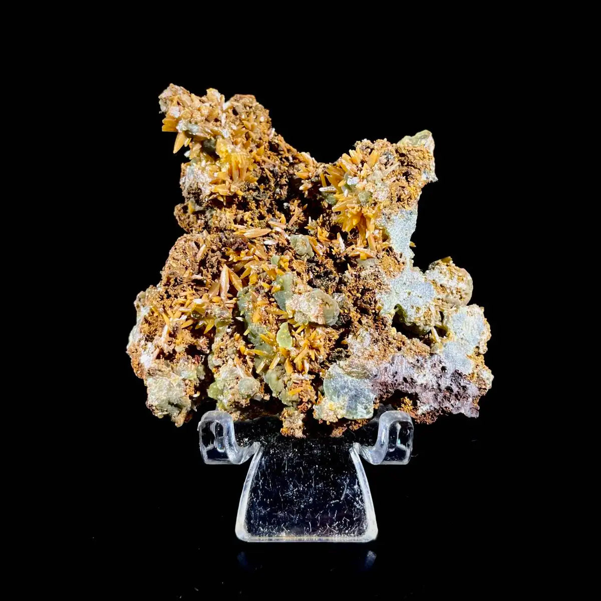 atural Chlorite Quartz with Calcite  on Matrix | Green Phantom Quartz Specimen from Mexico | Rare Mineral Association | 80 g | 7*6*2 cm