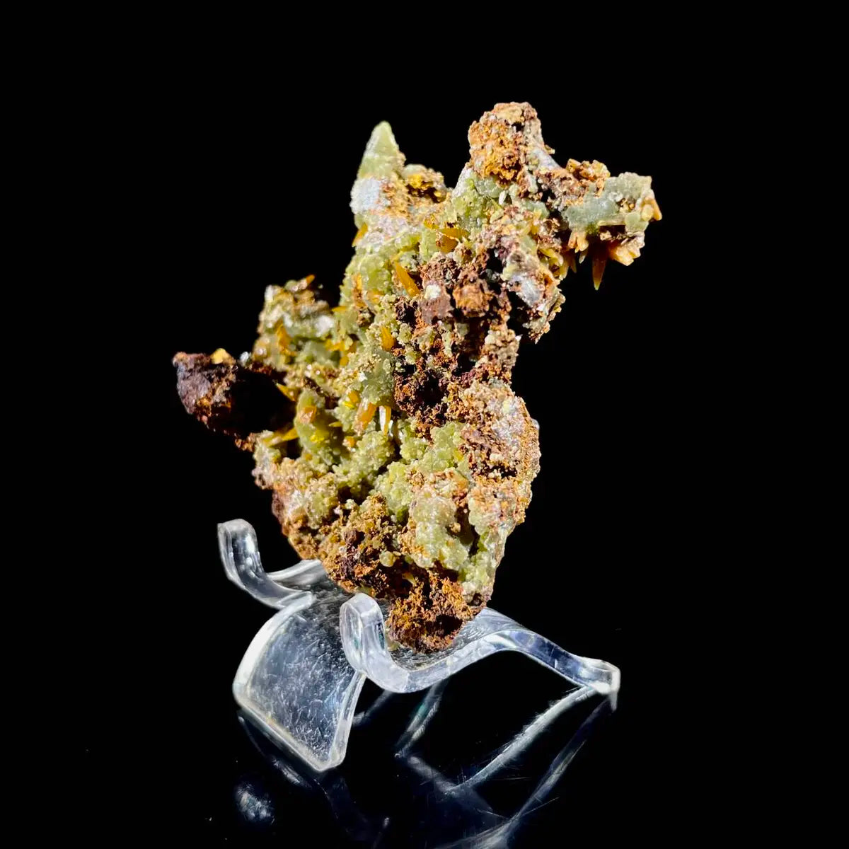 atural Chlorite Quartz with Calcite  on Matrix | Green Phantom Quartz Specimen from Mexico | Rare Mineral Association | 80 g | 7*6*2 cm