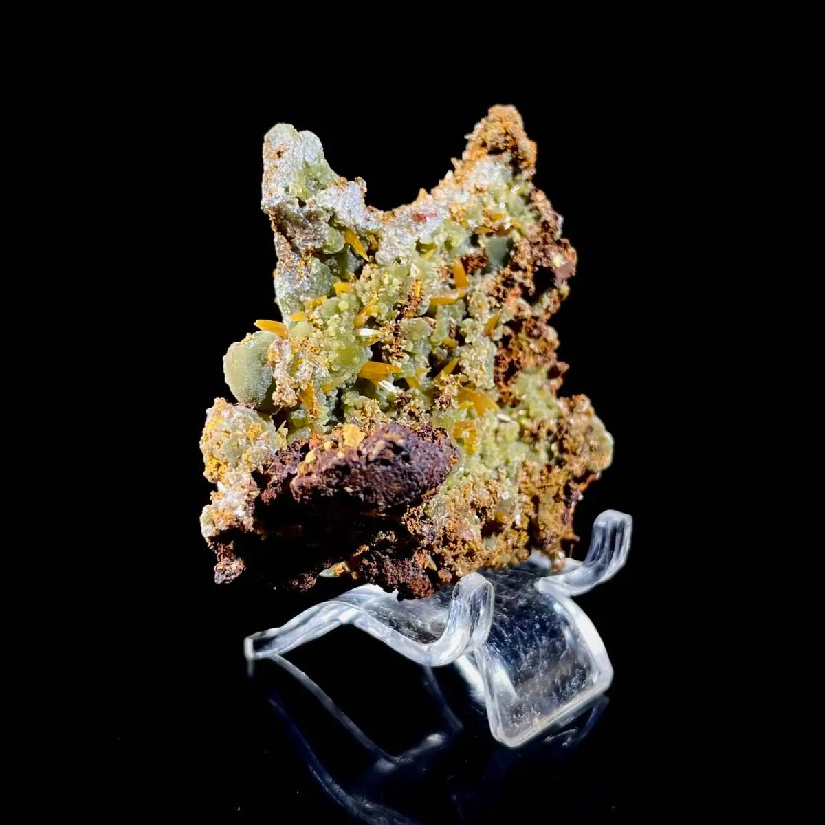 atural Chlorite Quartz with Calcite  on Matrix | Green Phantom Quartz Specimen from Mexico | Rare Mineral Association | 80 g | 7*6*2 cm