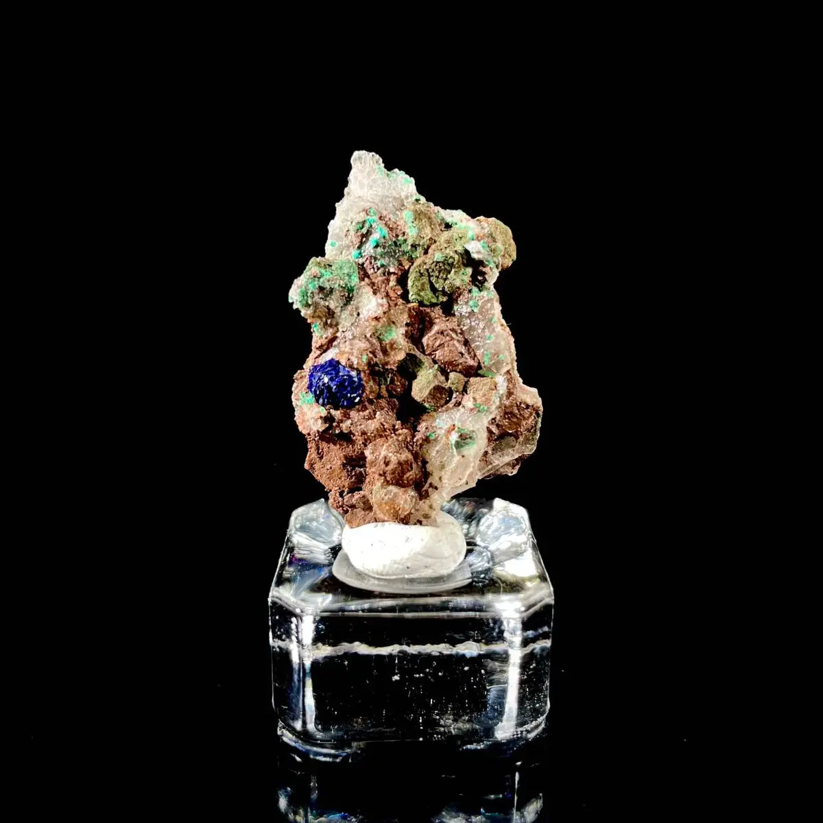 Anhui Azurite with Malachite Crystals on Matrix | Natural Copper Mineral Specimen | Rare Association Piece | 6 g | 3.5*2.5*1  cm