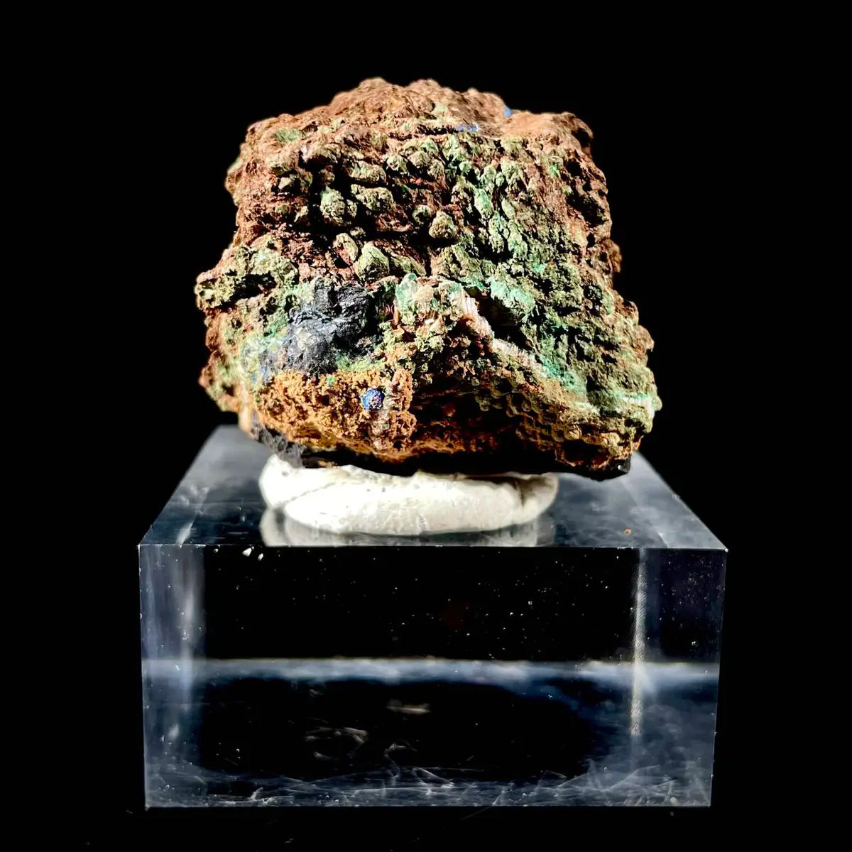Anhui Azurite with Malachite Crystals on Matrix | Natural Copper Mineral Specimen | Rare Association Piece | 57 g | 4*4*3 cm