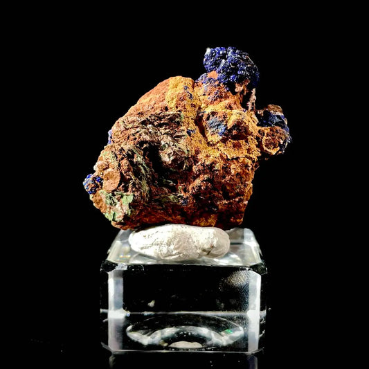 B43-Anhui Azurite with Malachite Crystals on Matrix | Natural Copper Mineral Specimen | Rare Association Piece | 32 g | 5*4*2 cm