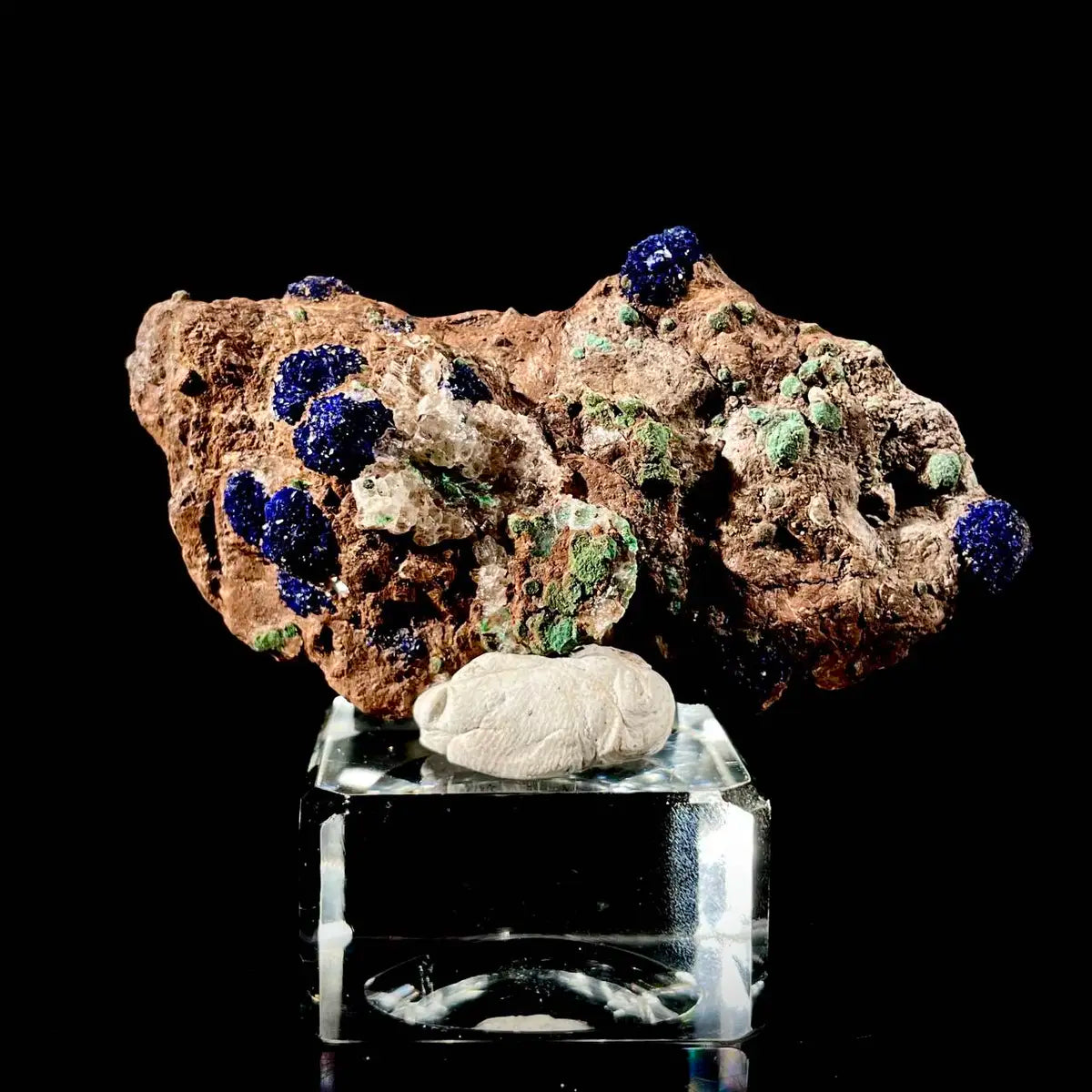 Anhui Azurite with Malachite Crystals on Matrix | Natural Copper Mineral Specimen | Rare Association Piece | 44 g | 8.5*4.5*1.5 cm