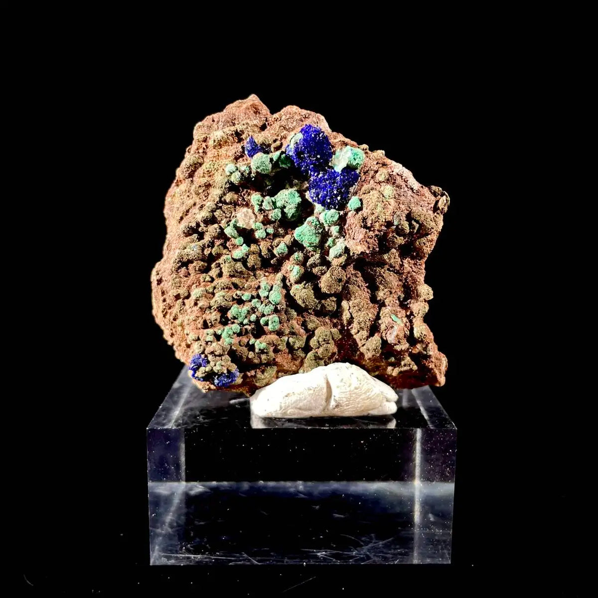 Anhui Azurite with Malachite Crystals on Matrix | Natural Copper Mineral Specimen | Rare Association Piece | 51 g | 5.5*6*1.5 cm