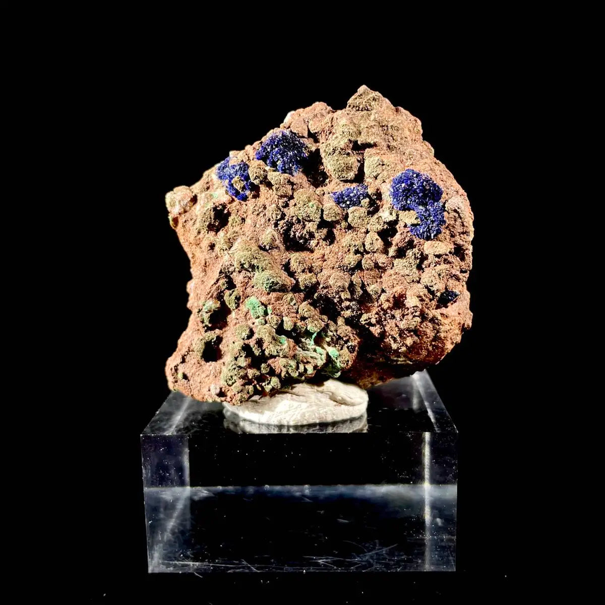Anhui Azurite with Malachite Crystals on Matrix | Natural Copper Mineral Specimen | Rare Association Piece | 51 g | 5.5*6*1.5 cm