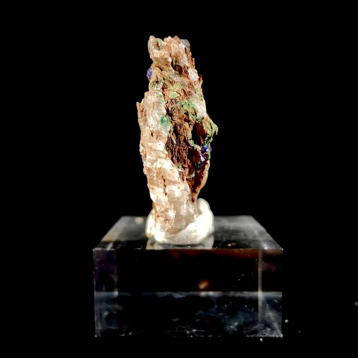 Anhui Azurite with Malachite Crystals on Matrix | Natural Copper Mineral Specimen | Rare Association Piece | 66 g | 8*5*1 cm