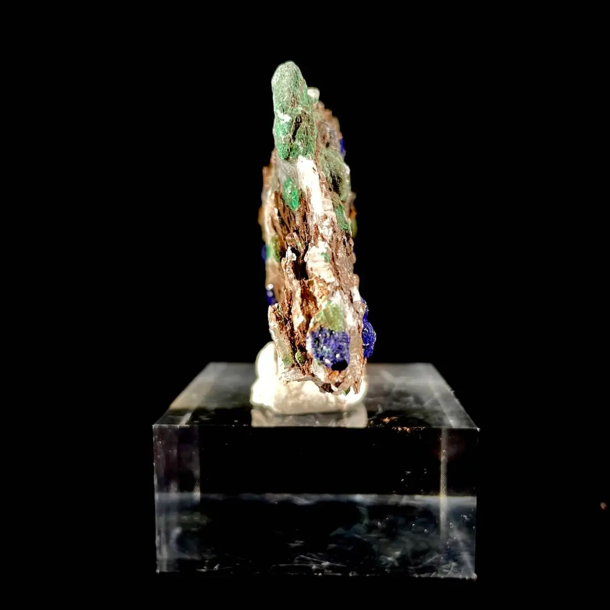 Anhui Azurite with Malachite Crystals on Matrix | Natural Copper Mineral Specimen | Rare Association Piece | 66 g | 8*5*1 cm