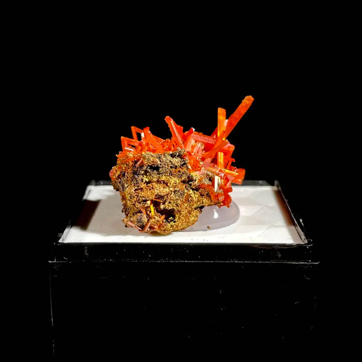 Natural Australian Crocoite Crystal Specimen | Rare Lead Chromate Mineral on Matrix | Collector’s Grade |  3*2.5*2 cm