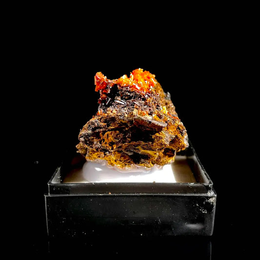 B61-Natural Australian Crocoite Crystal Specimen | Rare Lead Chromate Mineral on Matrix | Collector’s Grade |  3.5*3*3 cm