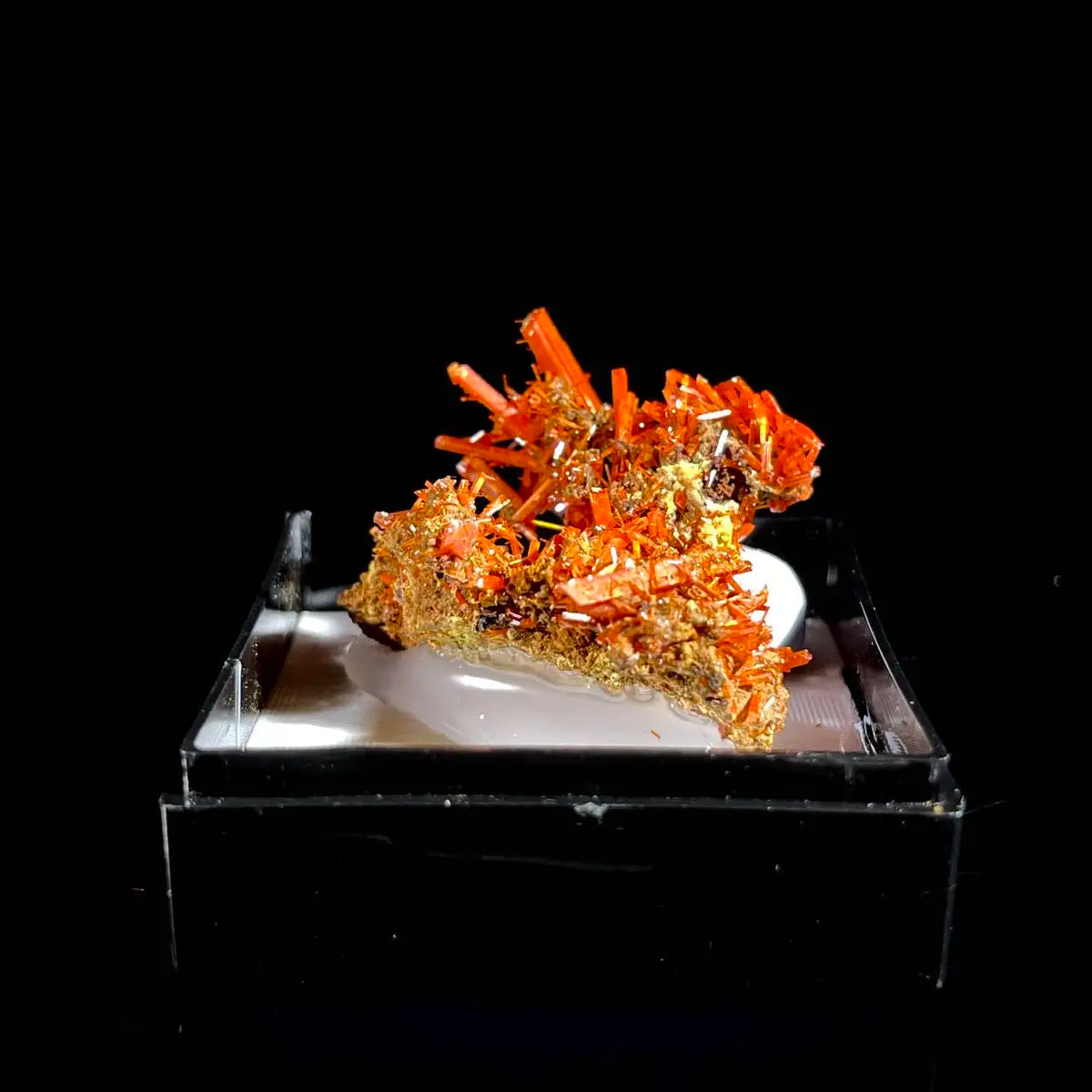 Natural Australian Crocoite Crystal Specimen | Rare Lead Chromate Mineral on Matrix | Collector’s Grade |  3*1.5*1+2.5*1.5*1.5 cm