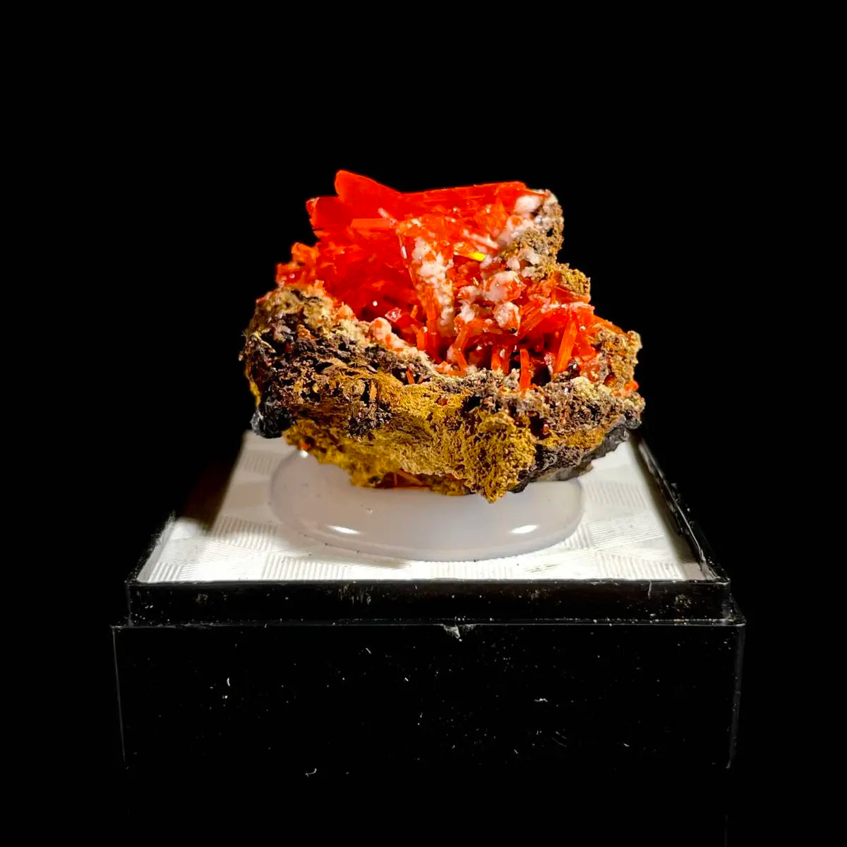 Natural Australian Crocoite Crystal Specimen | Rare Lead Chromate Mineral on Matrix | Collector’s Grade |  3*2.5*3 cm