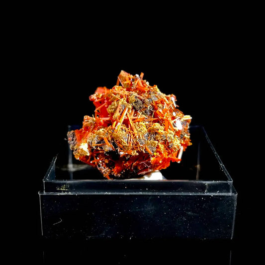 B74-Natural Australian Crocoite Crystal Specimen | Rare Lead Chromate Mineral on Matrix | Collector’s Grade |  3.5*2.5*2.5 cm