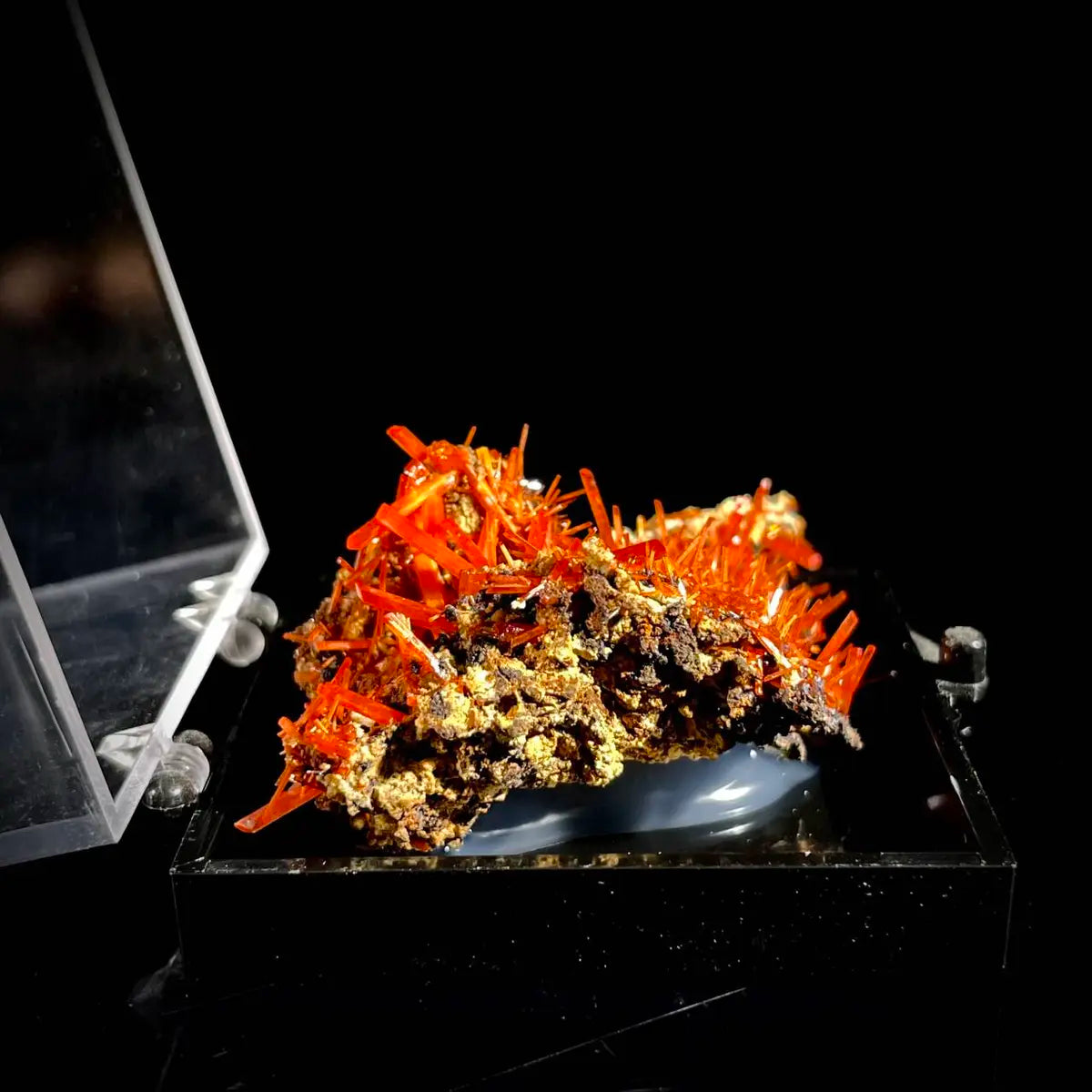 Natural Australian Crocoite Crystal Specimen | Rare Lead Chromate Mineral on Matrix | Collector’s Grade |  6*3.5*2.5 cm