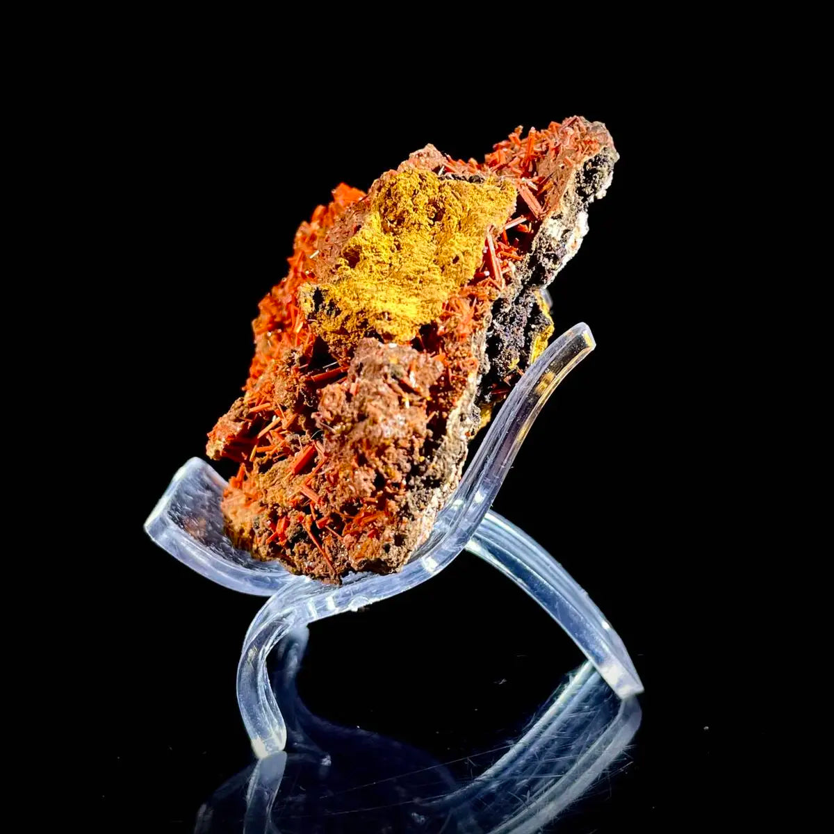 Natural Australian Crocoite Crystal Specimen | Rare Lead Chromate Mineral on Matrix | Collector’s Grade |  7.5*6.5*3 cm