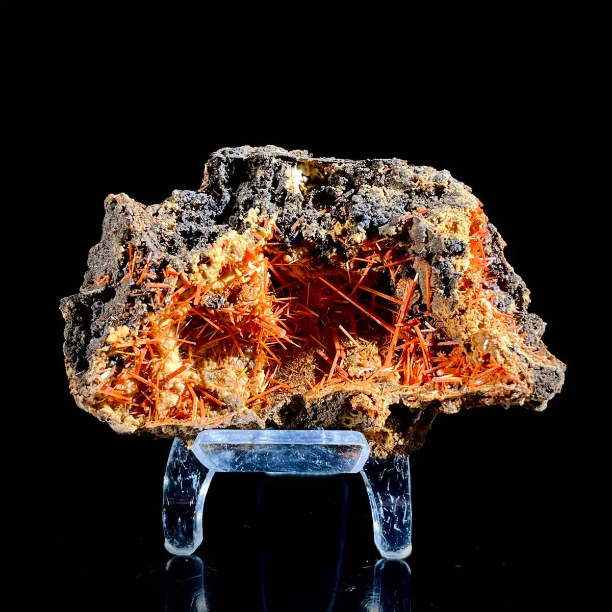 Natural Australian Crocoite Crystal Specimen | Rare Lead Chromate Mineral on Matrix | Collector’s Grade |  9*5.5*3.5 cm