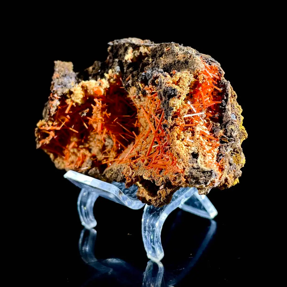 Natural Australian Crocoite Crystal Specimen | Rare Lead Chromate Mineral on Matrix | Collector’s Grade |  9*5.5*3.5 cm