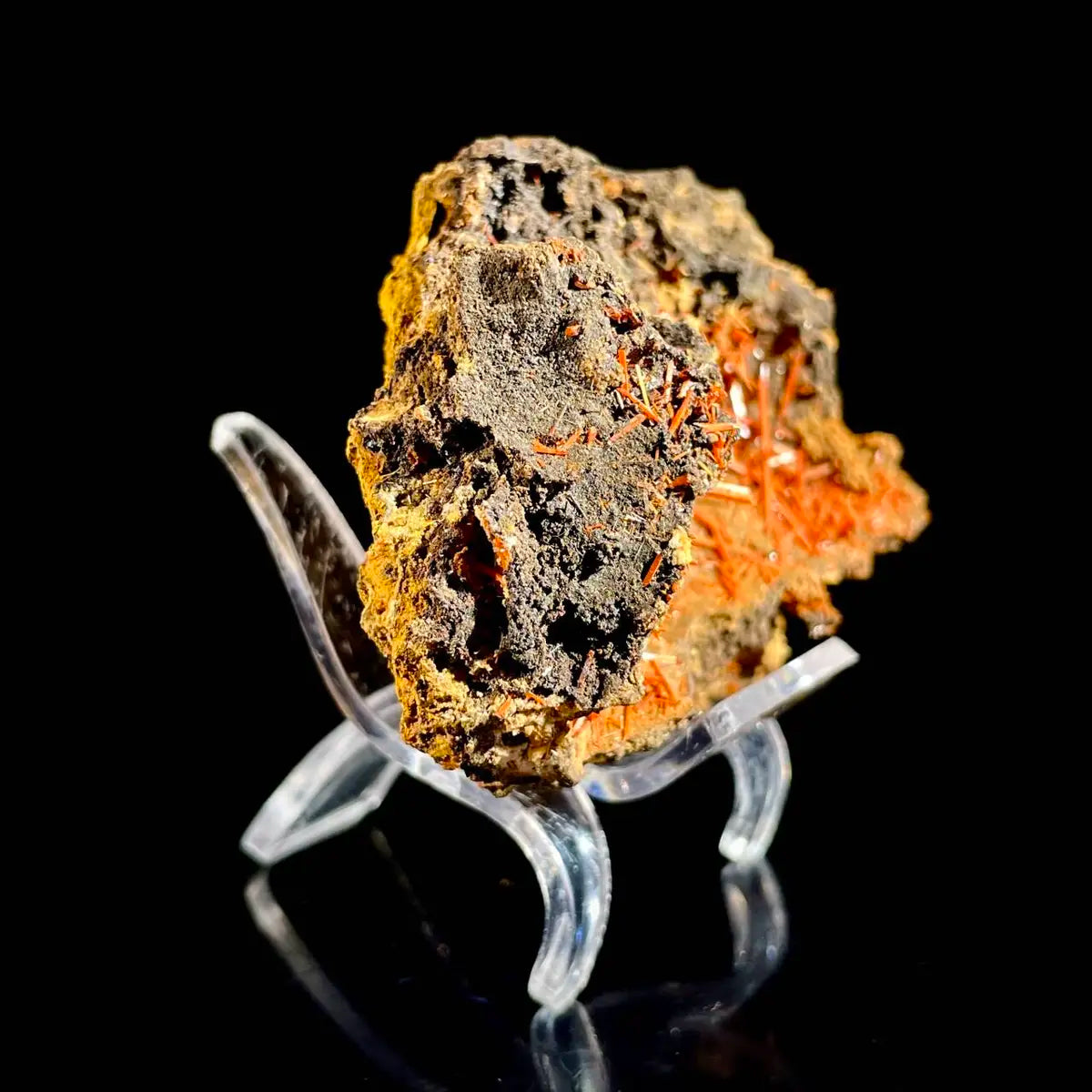 Natural Australian Crocoite Crystal Specimen | Rare Lead Chromate Mineral on Matrix | Collector’s Grade |  9*5.5*3.5 cm